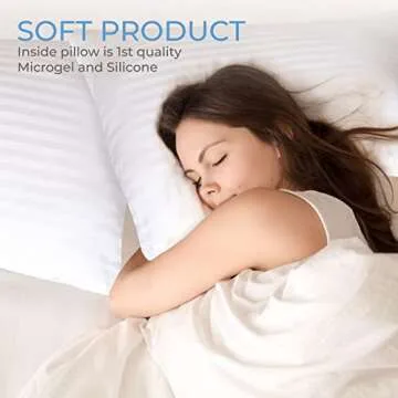 Luxury Queen Pillows 10 Pack, Pillows for Sleeping with Cotton Cover, Hotel Pillows in Bulk or Side Back & Stomach Sleepers, Down Alternative Microfiber Soft Plush Washable Pillows Set of 10