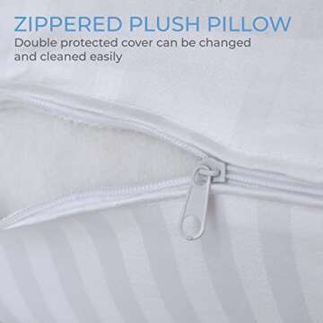 Luxury Queen Pillows 10 Pack, Pillows for Sleeping with Cotton Cover, Hotel Pillows in Bulk or Side Back & Stomach Sleepers, Down Alternative Microfiber Soft Plush Washable Pillows Set of 10