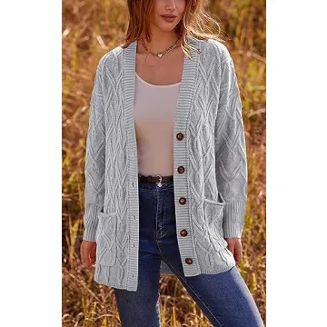 Cozy Oversized Button Up Cardigan for Fall 2023