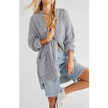 Cozy Oversized Button Up Cardigan for Fall 2023