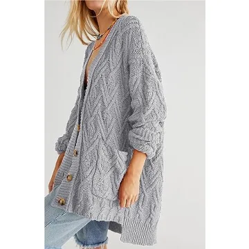 Cozy Oversized Button Up Cardigan for Fall 2023