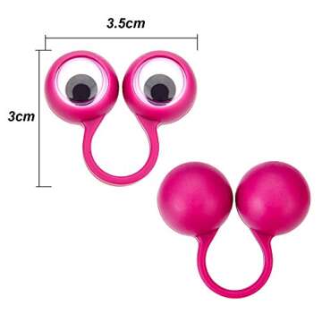 JOVITEC 48 Pcs Eye Finger Puppets Toys Set Eyeball Rings Eye on Rings for Kids Googly Wiggly Eyeball...