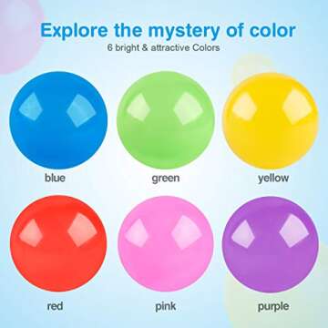 Coogam Pit Balls Pack of 50 - BPA Free 6 Color Hollow Soft Plastic Ball for Kids Birthday Pool Tent Party Favors Summer Water Bath Toy ( 6CM )
