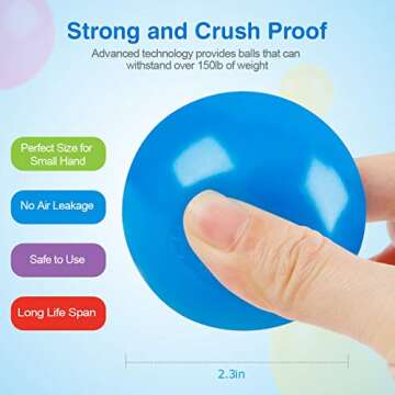 Coogam Pit Balls Pack of 50 - BPA Free 6 Color Hollow Soft Plastic Ball for Kids Birthday Pool Tent Party Favors Summer Water Bath Toy ( 6CM )