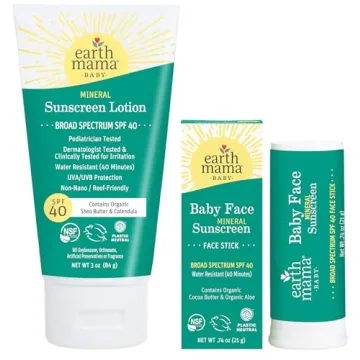 Earth Mama Family Sunscreen Stick & Lotion Set SPF 40