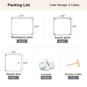 KOUSI Large Cube Storage - 14"x18" Depth Cube (8 Cube) Cube Organizer Cube Storage Shelves Cubby Organizing Closet Storage Organizer Cabinet Shelving Bookshelf Toy Organizer, White