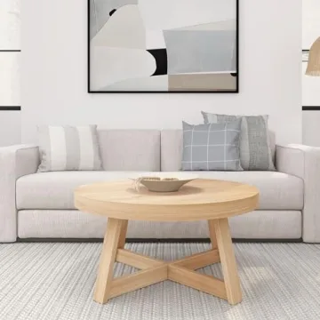 Plank+Beam Classic Round Coffee Table for Small Spaces