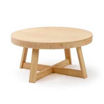 Plank+Beam Classic Round Coffee Table for Small Spaces