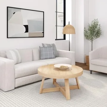 Plank+Beam Classic Round Coffee Table for Small Spaces