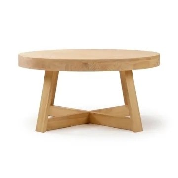 Plank+Beam Classic Round Coffee Table for Small Spaces