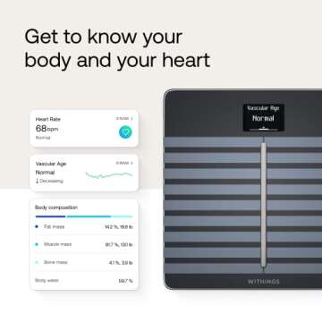 Withings/Nokia Body Cardio – Heart Health & Body Composition Digital Wi-Fi Scale with smartphone app, Body Black