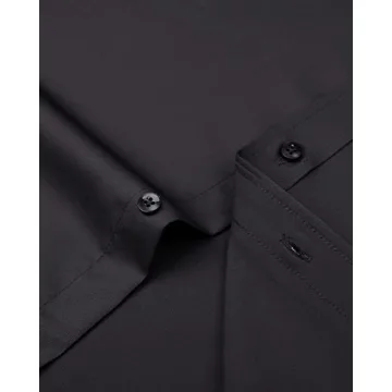 Alimens Gentle Men's Dress Shirts - Solid Black