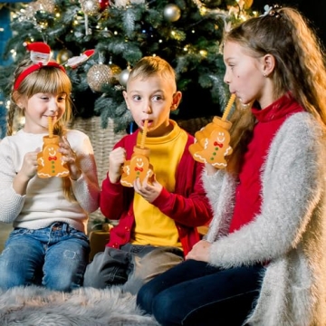 Sliner 12 Pcs Christmas Party Cups with Lids and Straws