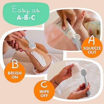 Bumco Baby Bum Brush + Mini Diaper Cream Spatula with Case - BPA-Free Butt Spatula Baby, Soft Diaper Spatula, Baby Diaper Cream Applicator, Mom-Invented Diaper Bag Essentials, Butt Spatula