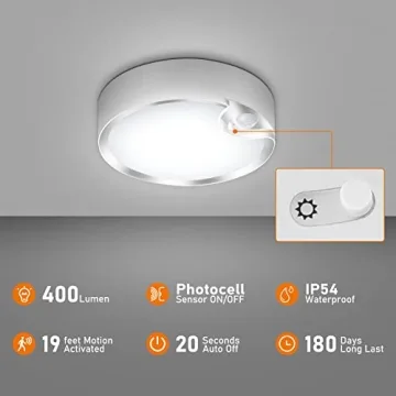 TOOWELL Motion Sensor Ceiling Light Battery Operated LED