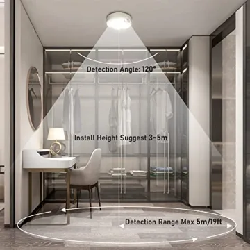 TOOWELL Motion Sensor Ceiling Light Battery Operated LED