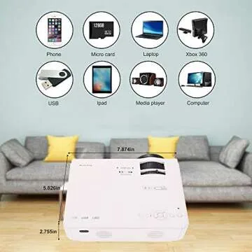 AuKing Mini Projector: 2400 Lumens for Home Cinema