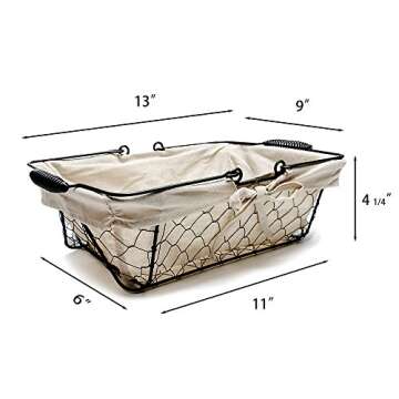 Mkono Bread Basket Metal Wire Basket with Removable Liner, Great for Bread, Snacks, Household Items