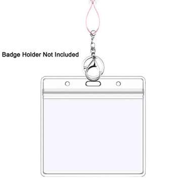 AMUU 1 Pack Necklace Women Lanyard For ID Badge Holder Keys Cell Phone,Strong Neck Lanyards Fashion Beautiful Bead Chain Necklaces Pink