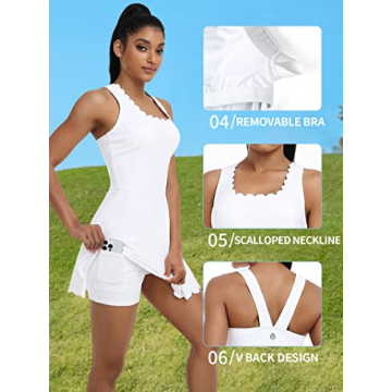 ATTRACO Women Golf Dress Stylish with Removable Bra