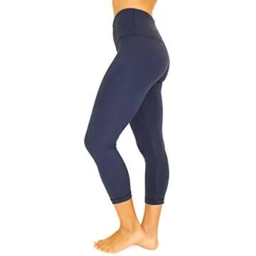 90 Degree By Reflex – High Waist Tummy Control Shapewear – Power Flex Capri Legging – Quality Guaranteed Midnight Navy XS