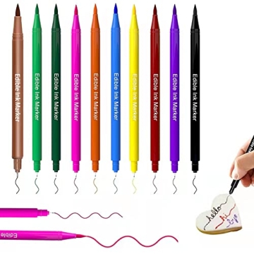 Edible Markers, Edible Markers for Cookies Food Coloring Pens, Food Decorating Pens, Fine and Thick ...