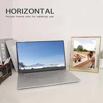 Qiannhee Gold Floating Frame (Vertical,2 Set),8x10 Picture Frame for Tabletop Display,Hold 8x10in 6x8in 5x7in Photo, Real Glass & Metal Stand, Gold Floating Picture Frame For Gift,Wedding,Home Décor