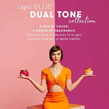 Capri Blue Dual Tone Signature Jar Candle - Luxury Tropical Scented Candles - Long Lasting Soy Wax Blend - Comes in Decorative Glass Jar for Room Decor (Volcano, 8 oz)