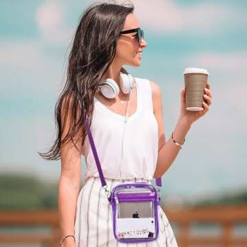 USPECLARE Clear Purse Stadium Approved Clear CrossBody Bag for Men and Women Transparent Messenger Shoulder Bag