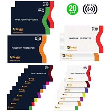 RFID Blocking Sleeves, 20-Pack Set, Color Coding System, Identity Theft Prevention RFID Card Holder ...
