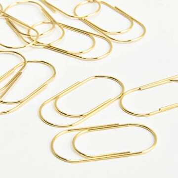 Gold Jumbo Big Paper Clips 20pcs for Stylish Organization