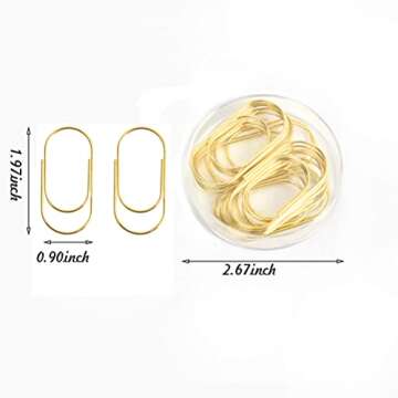 Gold Jumbo Big Paper Clips 20pcs for Stylish Organization