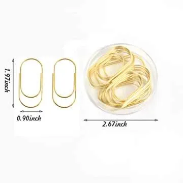 Gold Jumbo Big Paper Clips 20pcs for Stylish Organization
