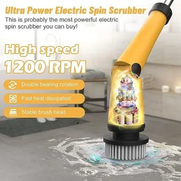 Powerful Qimedo Electric Spin Scrubber with LED Display