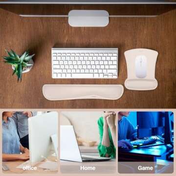 MOSISO Ergonomic Wrist Rest Set for Mouse & Keyboard - Pain Relief & Easy Typing Cushion