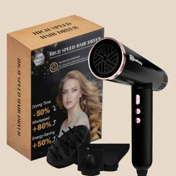 Nicebay 110000RPM Ionic Hair Dryer Fast Drying Lightweight Quiet