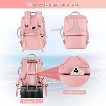 Sinaliy Large Travel Backpack for Women, 40L Carry On Backpack, 17 Inch Laptop Waterproof Backpack, ...
