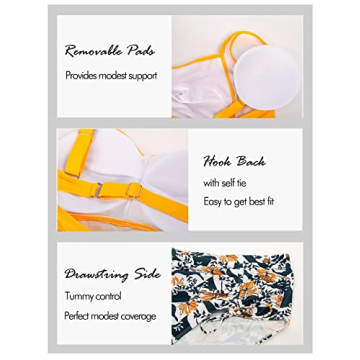 Hanna Nikole Women's High Waisted Plus Size Swimsuit