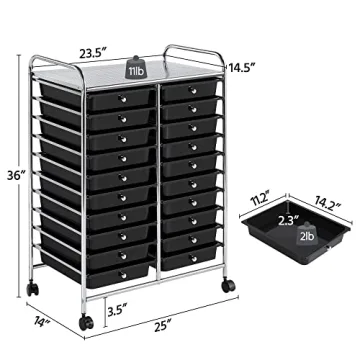 Yaheetech 20 Drawers Rolling Storage Cart on Wheels