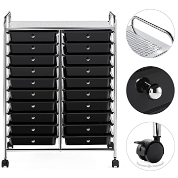 Yaheetech 20 Drawers Rolling Storage Cart on Wheels