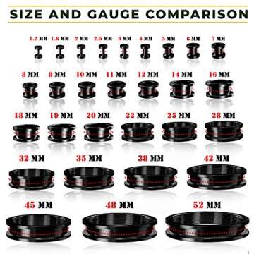 BIG GAUGES Pair of Black Anodized 11/16 Inch 18 mm screw-fit Flesh Tunnels Ear Plugs Piercing Jewelry Earring Lobe Stretcher BGTU 10638