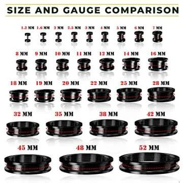 BIG GAUGES Pair of Black Anodized 11/16 Inch 18 mm screw-fit Flesh Tunnels Ear Plugs Piercing Jewelry Earring Lobe Stretcher BGTU 10638