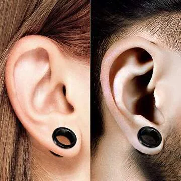 BIG GAUGES Pair of Black Anodized 11/16 Inch 18 mm screw-fit Flesh Tunnels Ear Plugs Piercing Jewelry Earring Lobe Stretcher BGTU 10638