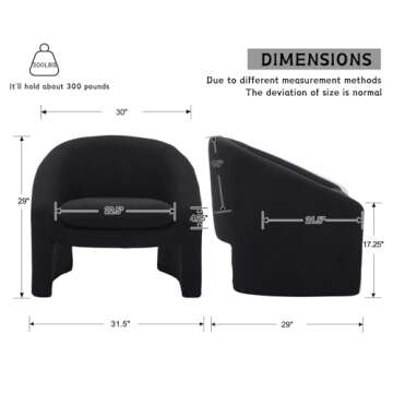 CIMOTA Sherpa Accent Chairs Set of 2 for Cozy Comfort