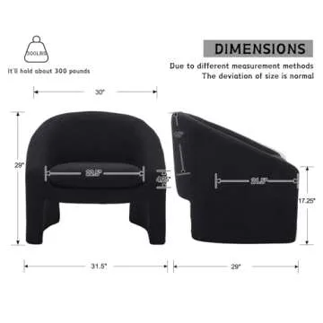 CIMOTA Sherpa Accent Chairs Set of 2 for Cozy Comfort