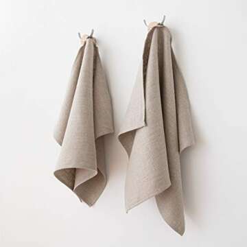 LinenMe 02568 Set of 2 Tea Towels Lara Natural, 17" x 28"