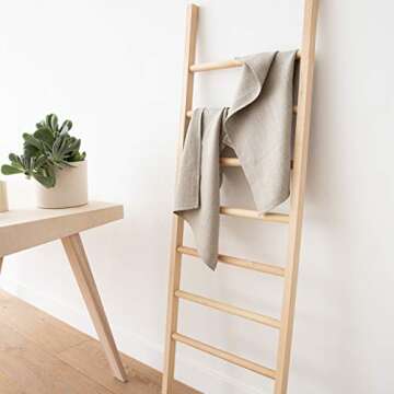 LinenMe 02568 Set of 2 Tea Towels Lara Natural, 17" x 28"