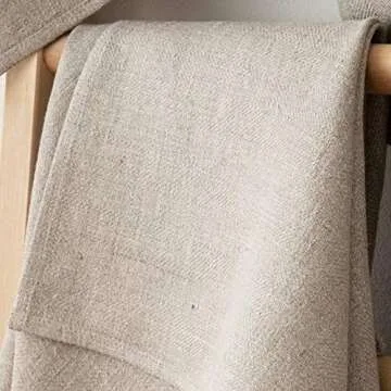 LinenMe 02568 Set of 2 Tea Towels Lara Natural, 17" x 28"
