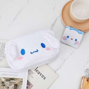 U-CHYTY Cartoon Makeup Bag Anime Plush Cosmetics Case Pink Kitty Pencil Case Kitty Capacity Bag for Women Girl, Bag-04, Fashion, Bag-04, Fashion