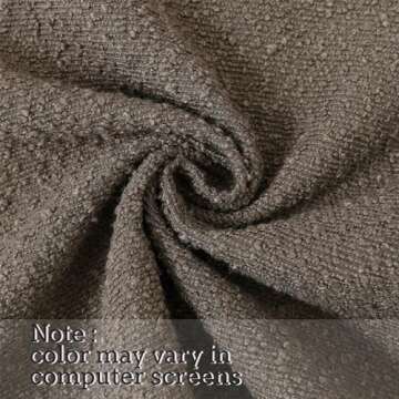 Jeneoo Light Brown Decorative Square Thick Throw Pillow Covers Fine Textured Boucle Couch Cushion Case for Living Room Sofa Home Decor, Set of 2, 18 x 18 Inch